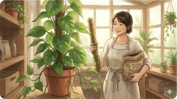 ポトスの気根を活用して大きく育てる