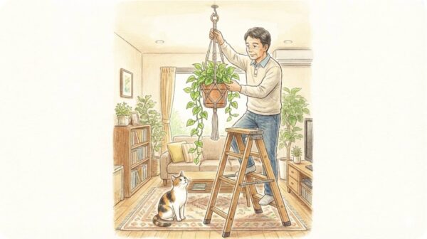 ハンギングでポトスを吊るす安全対策